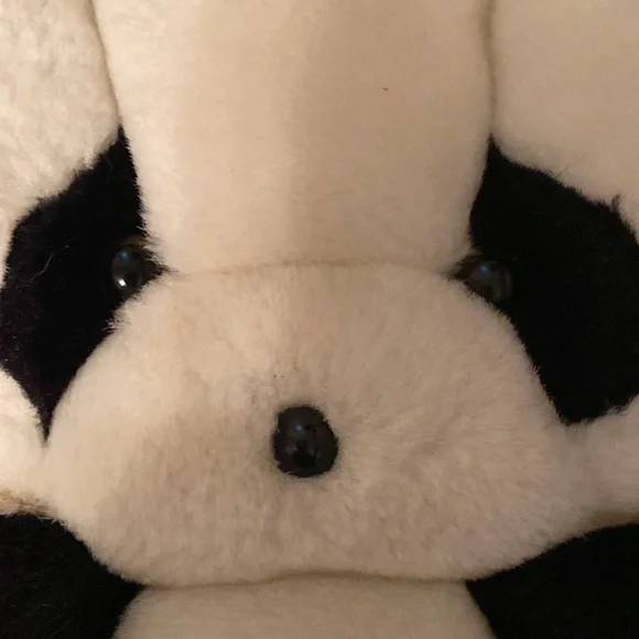 2 Vintage Teddy Bear and Panda Throw Pillows Cushion Decor